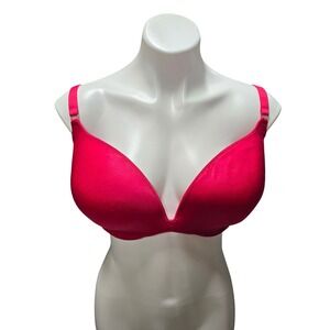 Maidenform Self Expressions 40DD Red Satin Plunge T Shirt Bra Underwire Lined